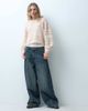 ONLY ONLY drop shoulder knitted sweater in light pink stripes - 2