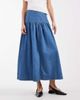 ONLY ONLY dropped waist denim maxi skirt in mid blue - 4