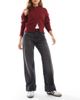 ONLY ONLY Ella mid waist fold up jeans in washed black-Brown - 1