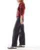 ONLY ONLY Ella mid waist fold up jeans in washed black-Brown - 2