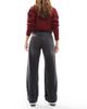 ONLY ONLY Ella mid waist fold up jeans in washed black-Brown - 3