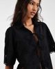 ONLY ONLY embroidery detail tie front top in black - part of a set - 3