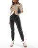 ONLY Only Emily faux leather ankle pants in black - 1