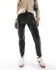 ONLY Only Emily faux leather ankle pants in black - 3