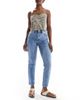 ONLY Only Emily high waisted straight leg jeans in mid blue - 1
