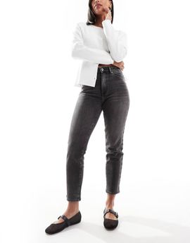 ONLY Only Emily high waisted straight leg jeans in washed gray