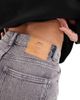 ONLY Only Emily high waisted straight leg jeans with raw hem in gray - 3