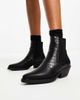 ONLY Only faux croc detail western boots in black - 1