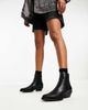 ONLY Only faux croc detail western boots in black - 2