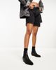 ONLY Only faux croc detail western boots in black - 4