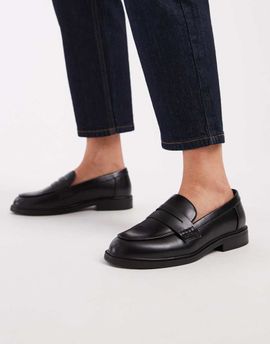 ONLY ONLY faux leather loafers in black