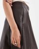 ONLY ONLY faux leather midi skirt in brown - 4