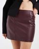 ONLY ONLY faux leather mini skirt in burgundy-Red - 3