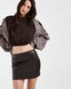 ONLY ONLY faux leather mini skirt in dark brown - 1