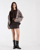 ONLY ONLY faux leather mini skirt in dark brown - 2