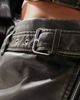 ONLY Only faux leather mini skirt with belt detail in washed black-Brown - 2