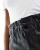 ONLY Only faux leather paperbag waist mini skirt in black - 2