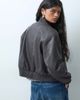 ONLY ONLY faux leather washed bomber jacket in chocolate brown - 3