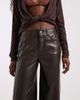 ONLY Only faux leather wide leg pants in brown - 3