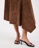 ONLY ONLY faux suede asymmetric midi skirt in brown - 3