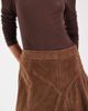 ONLY ONLY faux suede asymmetric midi skirt in brown - 4