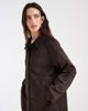 ONLY ONLY faux suede mac coat in chocolate brown - 3