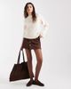 ONLY ONLY faux suede mini skirt in chocolate brown - 1