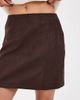 ONLY ONLY faux suede mini skirt in dark brown - 2