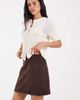 ONLY ONLY faux suede mini skirt in dark brown - 3