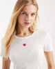 ONLY ONLY fitted rib knit top with heart embroidery in white - 3