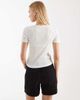 ONLY ONLY fitted rib knit top with heart embroidery in white - 4