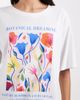 ONLY ONLY floral graphic print oversized T-shirt in white - 3