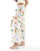 ONLY ONLY floral print maxi skirt in white - 1