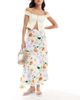 ONLY ONLY floral print maxi skirt in white - 4