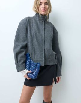 ONLY ONLY funnel neck bomber jacket in gray