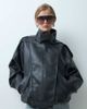 ONLY ONLY funnel neck faux leather jacket in black - 1