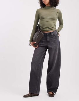 ONLY ONLY Giorgia mid waist baggy jeans in washed black