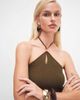 ONLY ONLY halterneck top in khaki-Green - 3