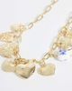 ONLY ONLY heart charms necklace in gold - 4