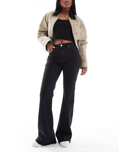 ONLY ONLY Henni high rise retro flare jeans in washed black