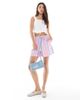 ONLY ONLY high rise shorts in pink & blue stripes - 1
