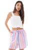 ONLY ONLY high rise shorts in pink & blue stripes - 2