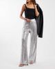 ONLY ONLY high waist pull on sequin pants in silver - 1