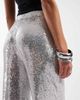 ONLY ONLY high waist pull on sequin pants in silver - 2