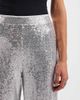 ONLY ONLY high waist pull on sequin pants in silver - 4