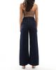 ONLY ONLY Hope high waist wide leg jeans with front seam detail in dark blue - 3