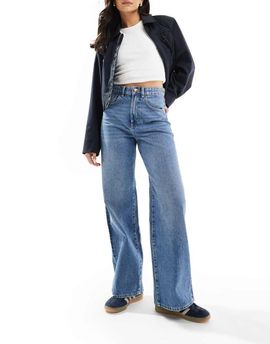 ONLY Only Hope high waisted wide leg jeans in light blue