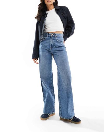 ONLY Only Hope high waisted wide leg jeans in light blue