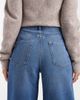 ONLY Only Hope high waisted wide leg jeans in mid blue - 4