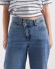 ONLY ONLY Hope mid rise wide leg jeans with button detail in mid blue - 4